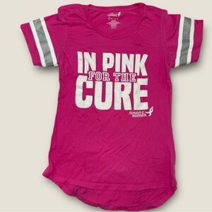 Susan G. Komen Pink Short Sleeve Women's Top Size Small Glittery